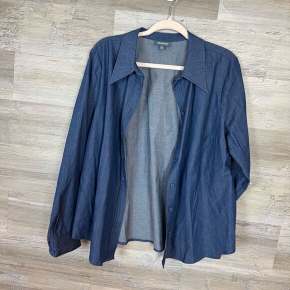 Modcloth Chambray Button Down Top - Picture 5 of 6